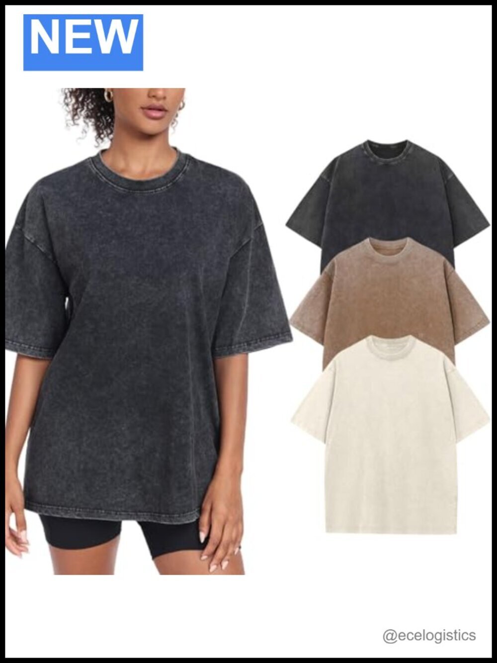 Washed Vintage Oversized T-Shirt Baggy Workout Tops Short Sleeve Cotton Tshirts